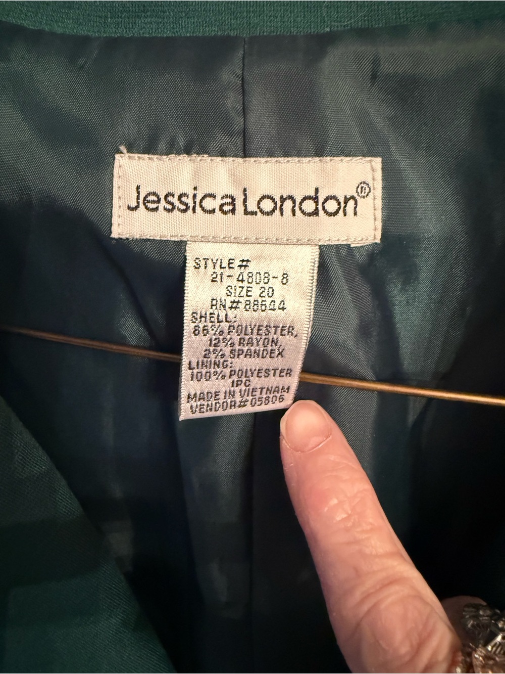 Jessica London Teal Green Double-Breasted Blazer Jacket - Picture 2 of 4